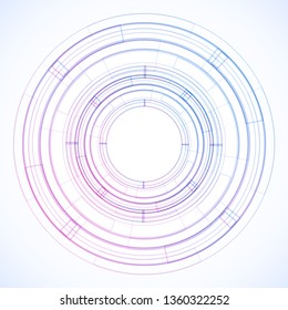 Geometric frame from circles, vector abstract background, wallpaper
