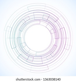 Geometric frame from circles, vector abstract background, wallpaper