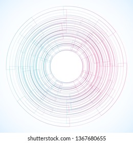 Geometric frame from circles, vector abstract background, wallpaper 