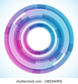 Geometric frame from circles, vector abstract background, wallpaper