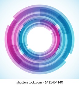 Geometric frame from circles, vector abstract background, wallpaper