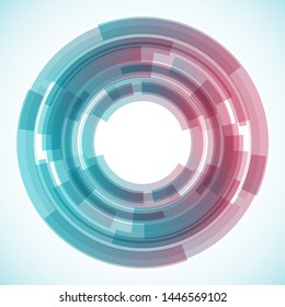 Geometric frame from circles, vector abstract background, wallpaper