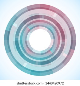 Geometric frame from circles, vector abstract background, wallpaper