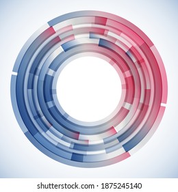 Geometric frame from circles, vector abstract background, wallpaper 