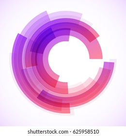 Geometric frame from circles, vector abstract background