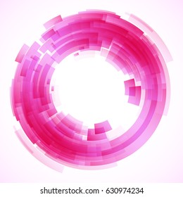 Geometric frame from circles, vector abstract background, wallpaper