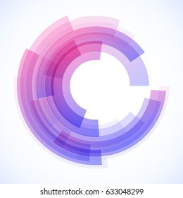 Geometric frame from circles, vector abstract background