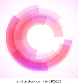 Geometric frame from circles, vector abstract background