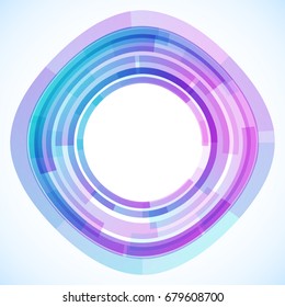 Geometric frame from circles, vector abstract background, wallpaper