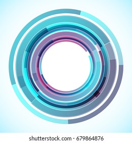 Geometric frame from circles, vector abstract background, wallpaper
