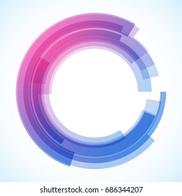 Geometric frame from circles, vector abstract background, wallpaper