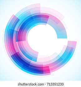 Geometric frame from circles, vector abstract background, wallpaper