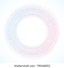 Geometric frame from circles, vector abstract background, wallpaper