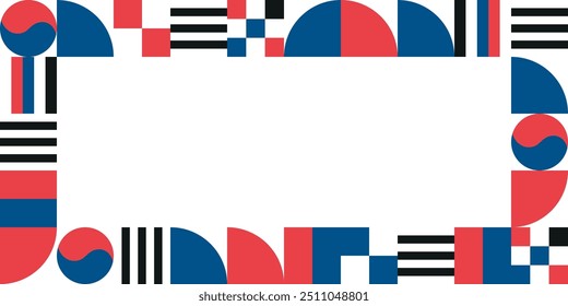 Geometrischer Rahmen, inspiriert vom koreanischen Taegeuk-Symbol