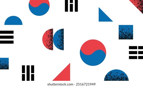 Geometrischer Rahmen, inspiriert vom koreanischen Taegeuk-Symbol