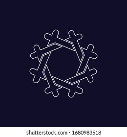 Geometric frame, line design, editable strokes. Polygonal shape. Vector illustration EPS 10