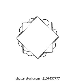 geometric frame linear abstract label cover, octagon simple icon