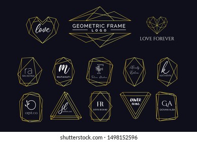 Geometric frame for logo design template