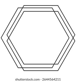 Geometric Frame. Luxury Art Deco Polyhedron Border, Decorative Line Element and Abstract Polygon Shape for Wedding Invitation, Card, Poster and Elegant Design Template