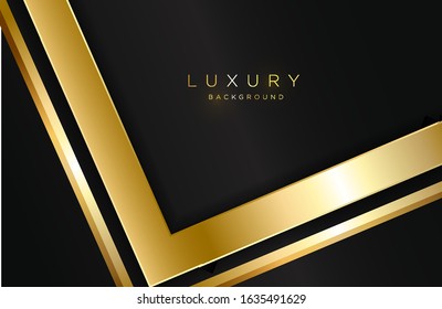 geometric frame on black and gold background. Elegant frame composition