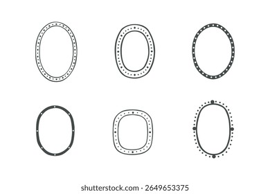 Geometric frame set in boho style. Simple design framing. Vector shape for interior decor and design, packaging, labels, postcards, invitations.