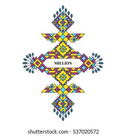 Geometric Frame with Space for Text. Vintage Decoration Element in Mono Line Style. Line Art Design for Invitations, Posters and Labels. Vector Linear Frame. 