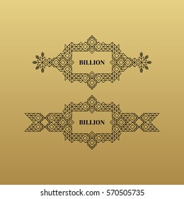 Geometric Frame with Space for Text. Vintage Decoration Element in Mono Line Style. Line Art Design for Invitations, Posters and Labels. Vector Linear Frame.