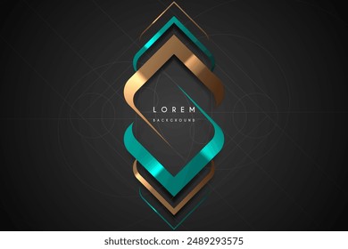 Geometric frame template with lines
