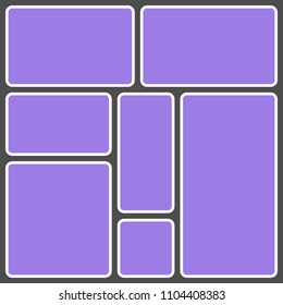 Geometric frame template for photo collage. Vector illustration.
