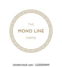 Geometric frame in trendy mono line style. For labels, Trade Mar