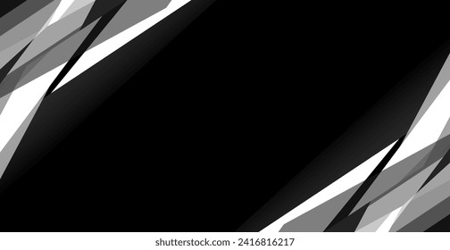 Geometric Frame White And Black Pattern Background. Abstract Banner. Vector Illustration. Banner. Wallpaper