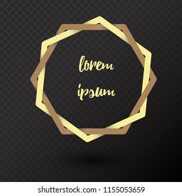 Geometric frame for your design. Vector ornament with shadows. Ornament illustration isolated.