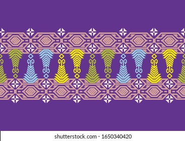 Geometric Frames and Borders with Modern Motifs from the Traditional Village of Bali Lombok Sasak Songket in a Variety of Indonesian Batik Styles