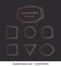 Geometric Frames Floral Gold