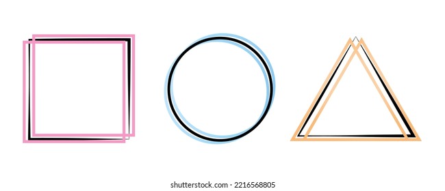 Marcos geométricos - Conjunto de 3 cuadros