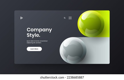 Geometric front page vector design concept. Vivid 3D spheres booklet illustration.