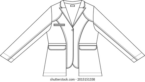 chaqueta urbana frontal geométrica con punzonado
