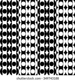 Geometric fun pattern with columns of black and white decorations