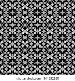 Geometric fun pattern with grey and black circles