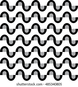 Geometric fun pattern with grey and black shapes wave effect