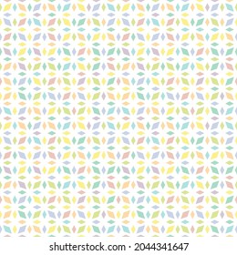 Geometric funky seamless pattern. Rhombus texture, floral lattice, mesh, diamonds. Abstract traditional modern background. Colorful vector ornament used for kids design wallpaper, print, covers