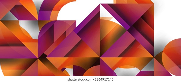 Fusión geométrica - armonía abstracta de triángulos y círculos en diseño de fondo minimalista. Diseño de formas y líneas para papel de pared, banner, fondo, página de inicio, arte de pared, invitación, impresiones
