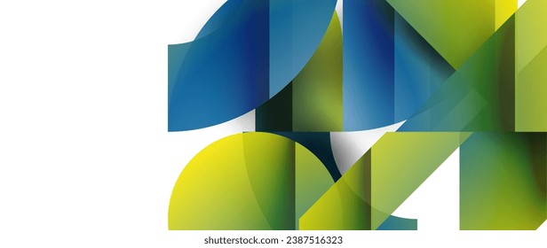 Geometric fusion - abstract harmony of triangles and circles in minimalist background design. Shapes and lines design for wallpaper, banner, background, landing page, wall art, invitation, prints