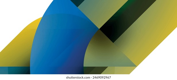 Geometric fusion - abstract harmony of triangles and circles in minimalist background design. Shapes and lines design for wallpaper, banner, background, landing page, wall art, invitation, prints