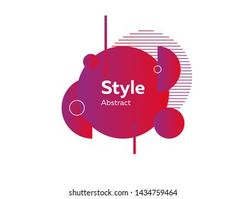 Geometric futuristic abstract element. Dynamical colored forms and lines. Isolated gradient circles, semicircles, geometric lines and dots. Template for design of logo, flyer or presentation