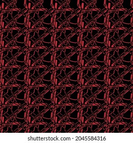 Geometric and Futuristic geometric Pattern. Red and black. Fashion fabric textiles and clothes. All over and vector print