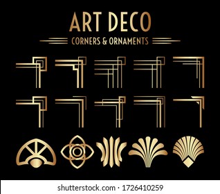 Geometric Gatsby Art Deco Corner And Ornament Set