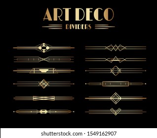 Geometric Gatsby Art Deco Dividers or Decoration Elements