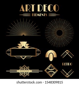 Geometric Gatsby Art Deco Ornaments and Decorative Elements