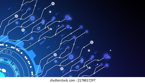 geometric gear pattern digital circle technology network engineering design futuristic EP.2.hi-tech communication concept innovation vector illustration background 